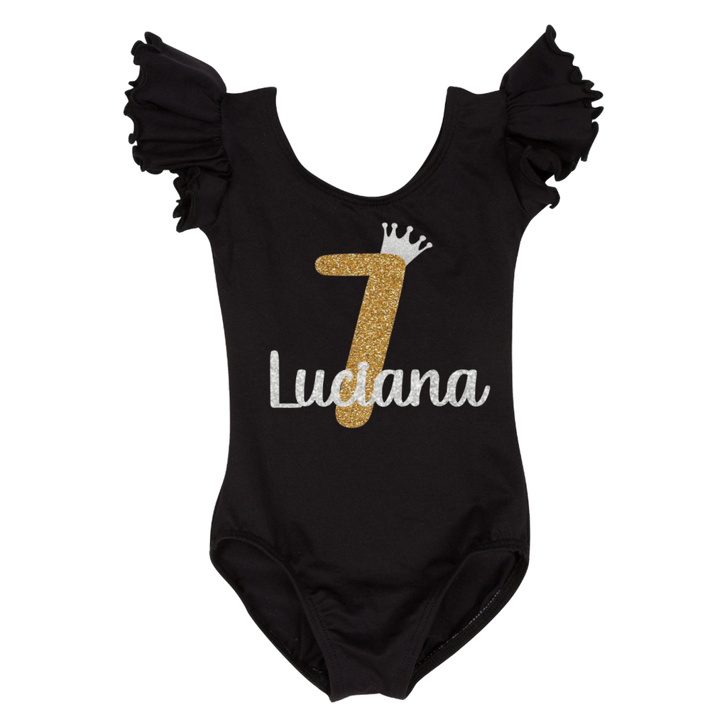 Personalized Numbered Birthday Crown Leotard