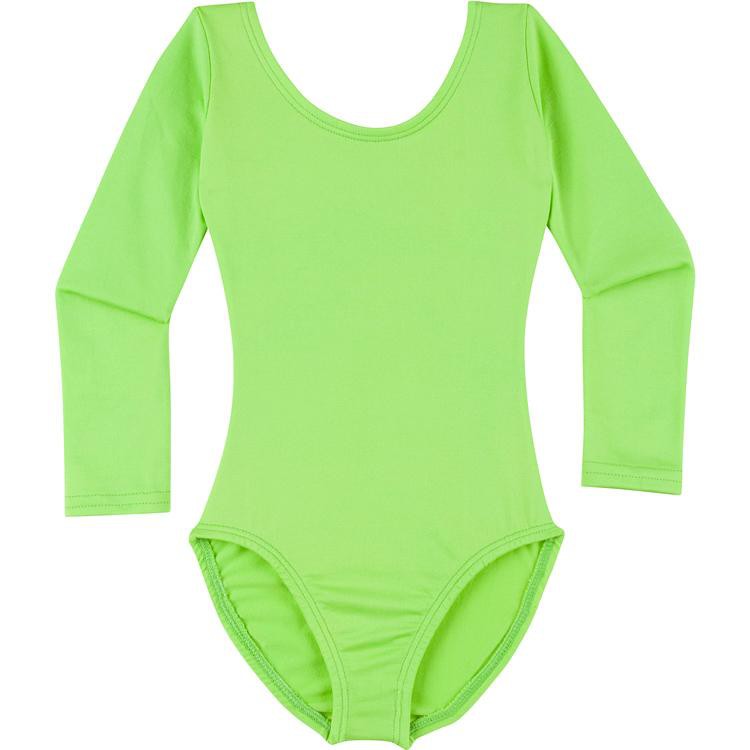 Lime Green Long Sleeve Leotard for Toddler and Girls