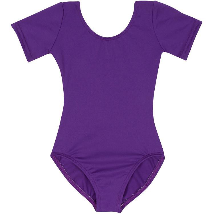 Purple Short Sleeve Leotard for Toddler & Girls