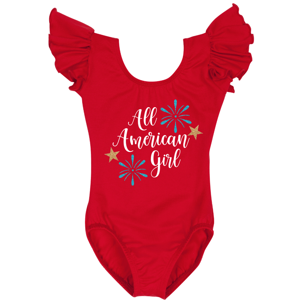 Red Fourth of July Leotard All American Girl