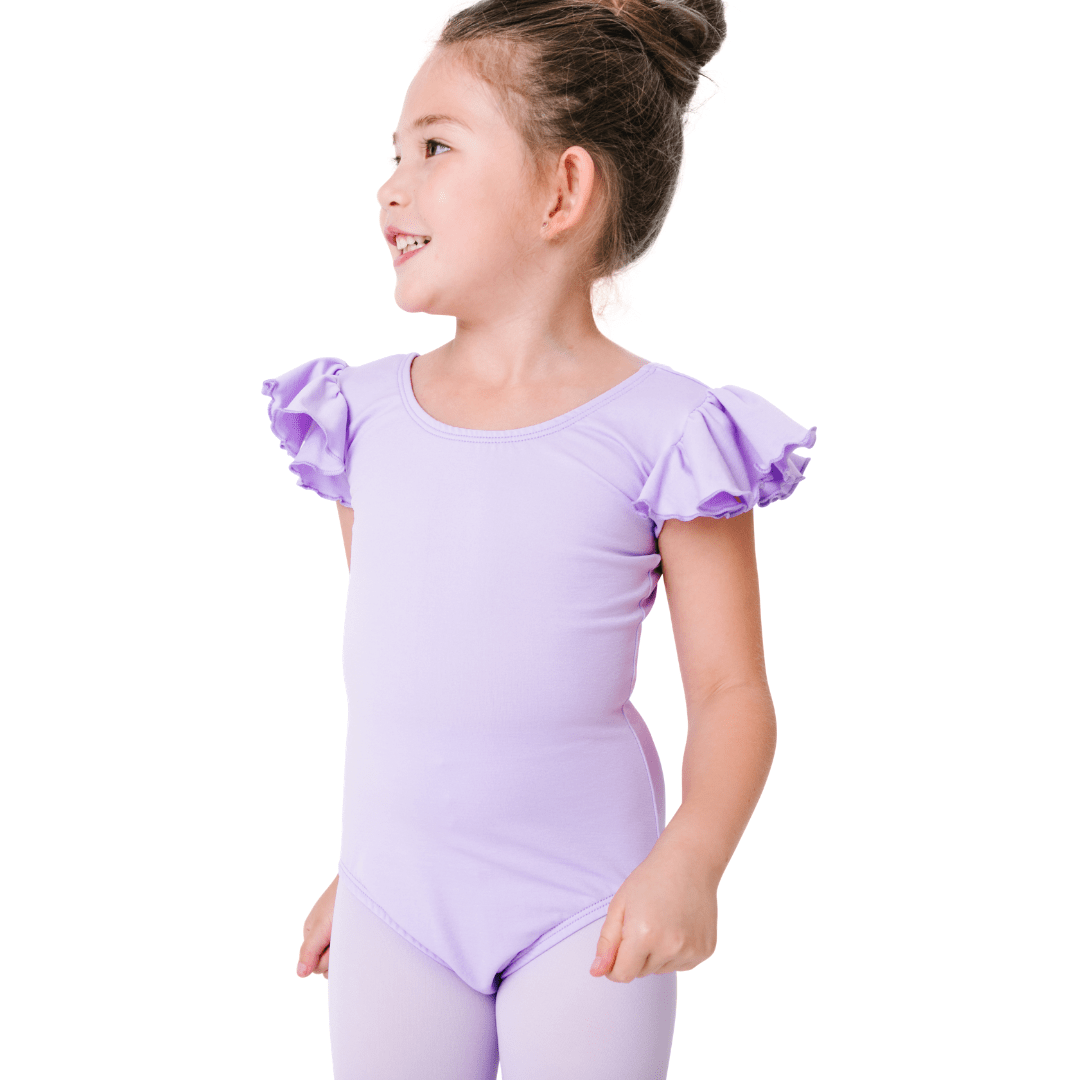 girls ruffle sleeve leotards