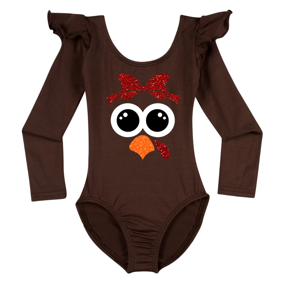 A brown turkey bodysuit with red eyes, showcasing a unique and captivating design.