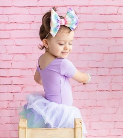 Lilac Purple Short Sleeve Leotard for Toddler & Girls