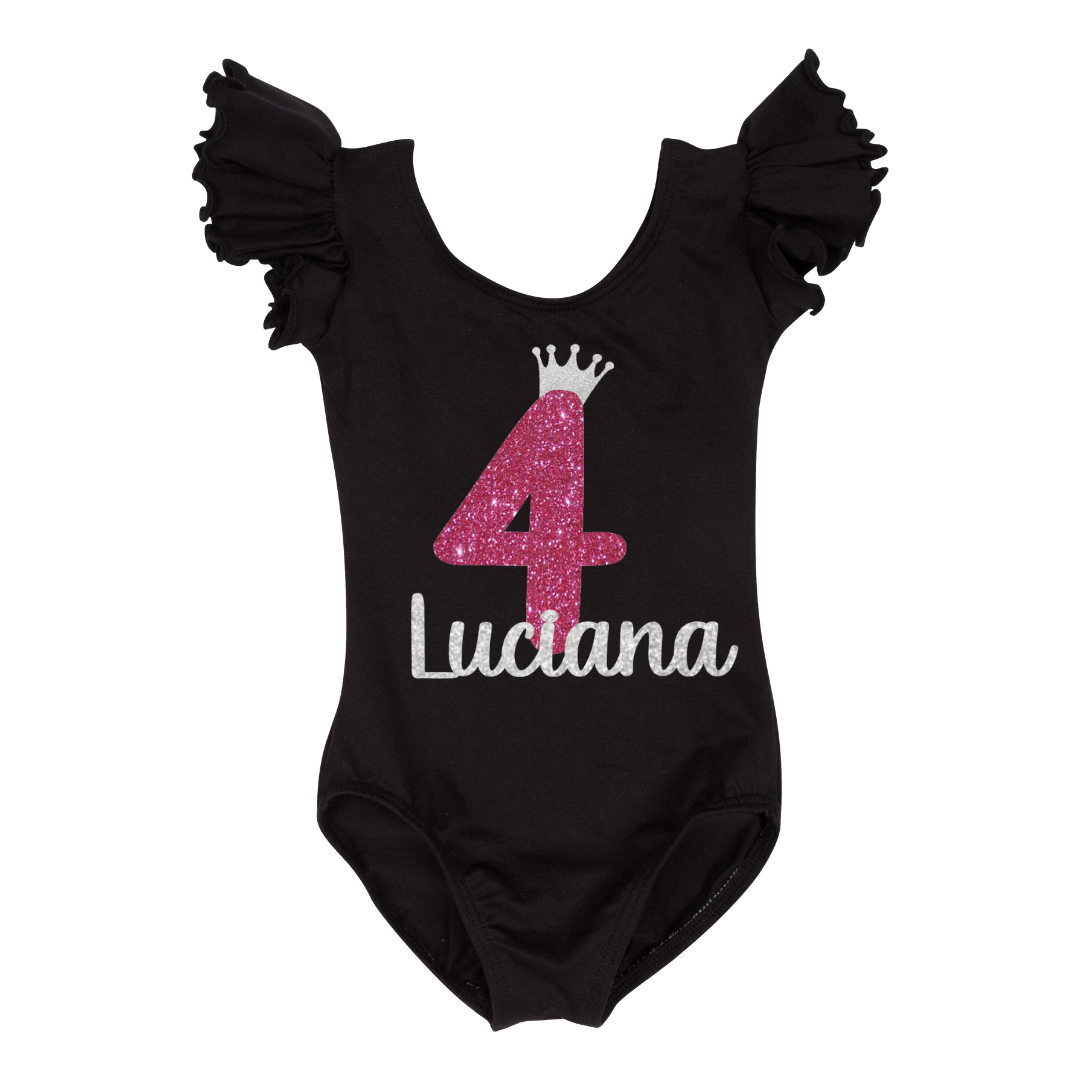 Personalized Numbered Birthday Crown Leotard