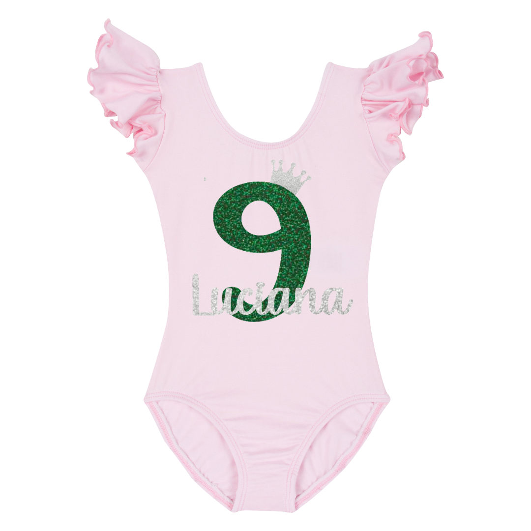 Personalized Numbered Birthday Crown Leotard