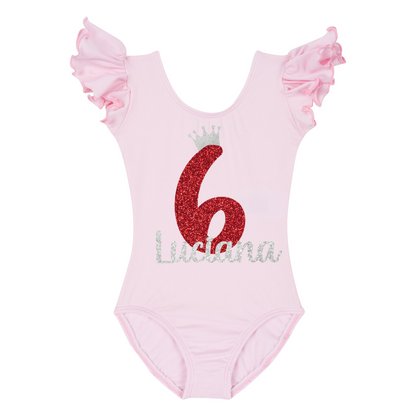 Personalized Numbered Birthday Crown Leotard