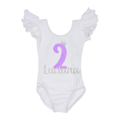 Personalized Numbered Birthday Crown Leotard