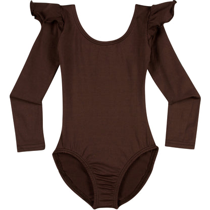 Final Sale: Ruffle Long Sleeve Leotard