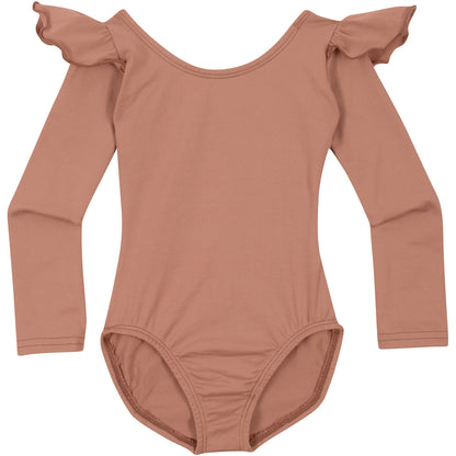 Final Sale: Ruffle Long Sleeve Leotard