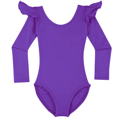 Final Sale: Ruffle Long Sleeve Leotard