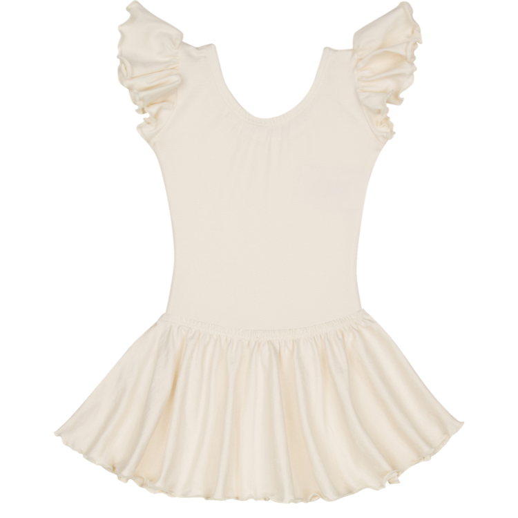 Ivory Flutter Sleeve Leotard & Bodysuit