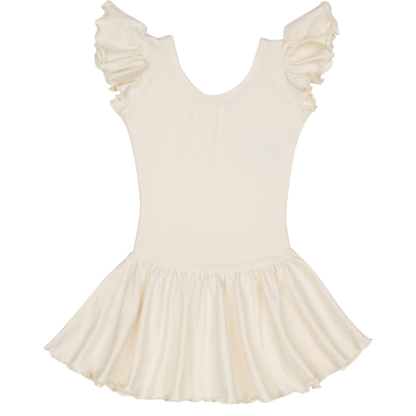 Ivory Flutter Sleeve Leotard & Bodysuit