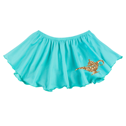 Icy Turquoise Skirt with Gold Genie Lamp