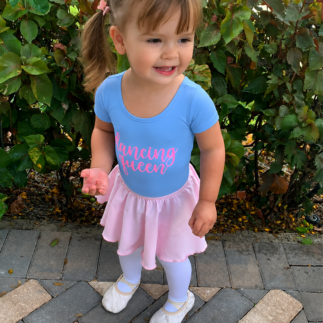 Light Blue Short Sleeve Leotard for Toddler & Girls