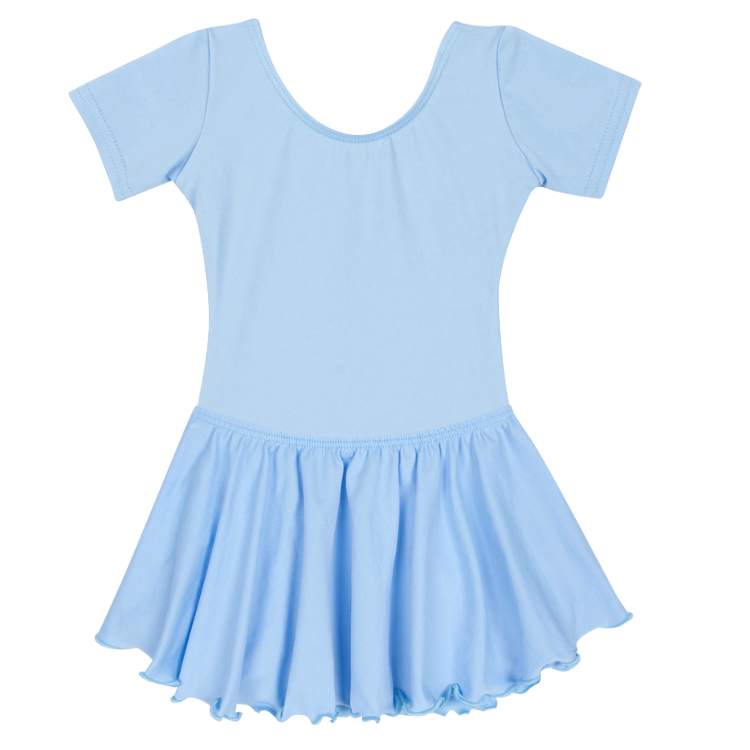 Light Blue Short Sleeve Leotard for Toddler & Girls