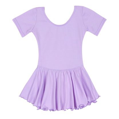 Lilac Purple Short Sleeve Leotard for Toddler & Girls