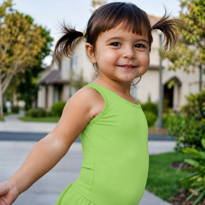 Lime Green Tank Leotard for Ballet and Gymnastics