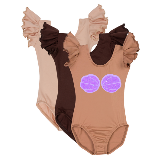 Mermaid Princess Leotard Costume on skintone options.