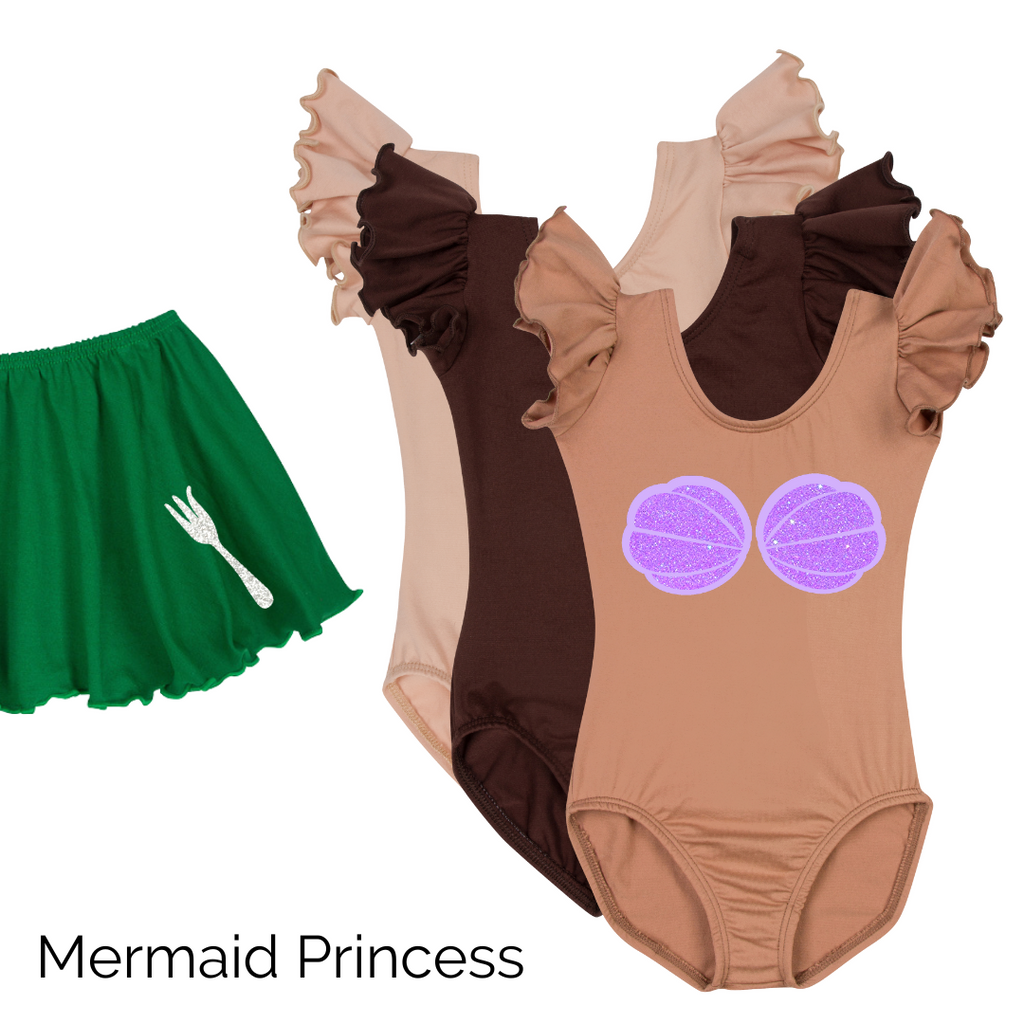 Mermaid Princess Leotard and Skirt Costume