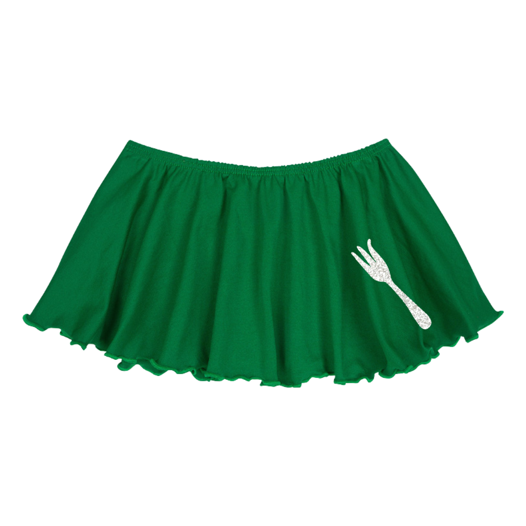 Green Skirt with Silver Fork