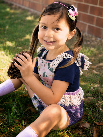 Navy Blue Short Sleeve Leotard