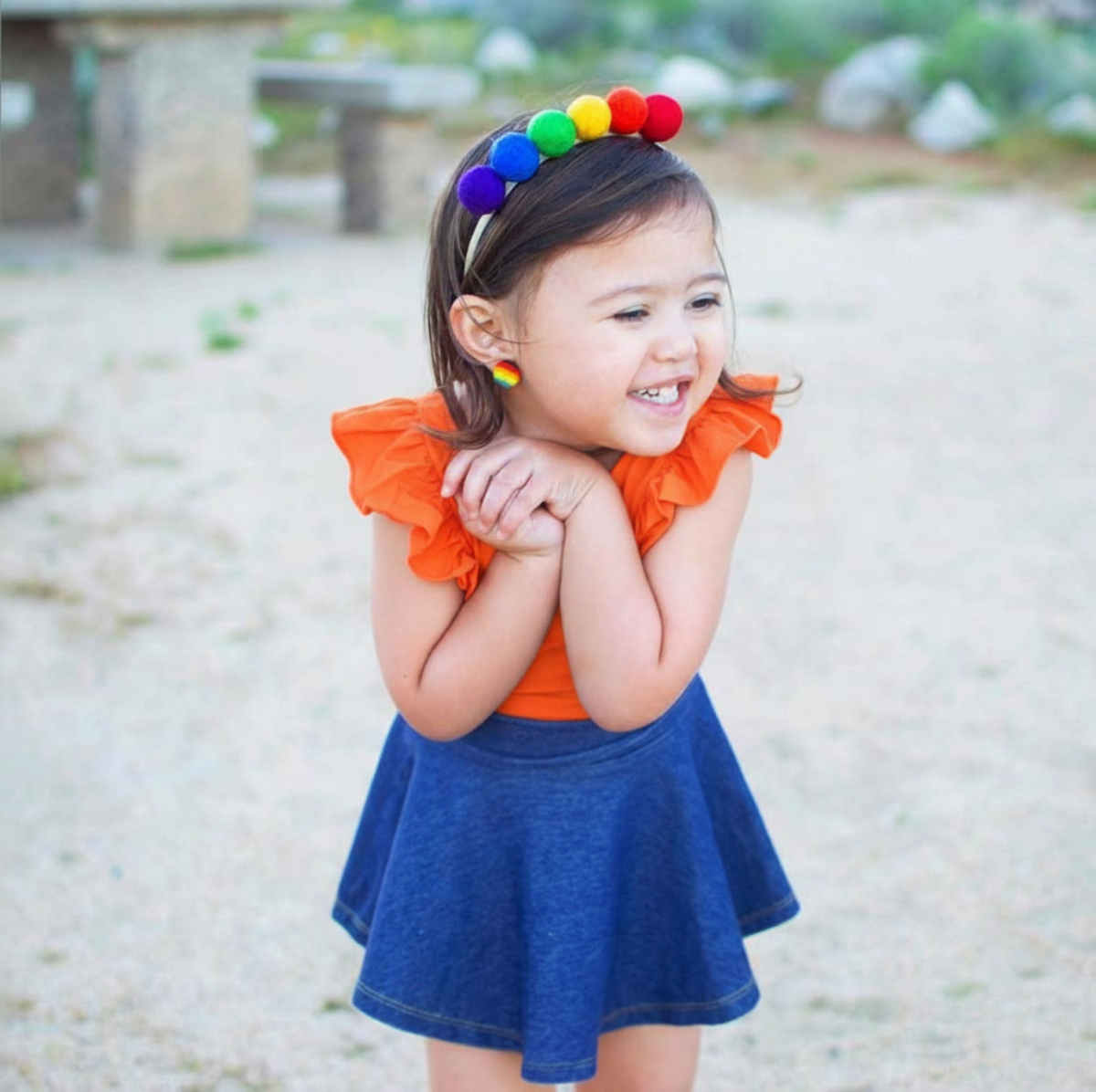 Orange Flutter Sleeve Leotard