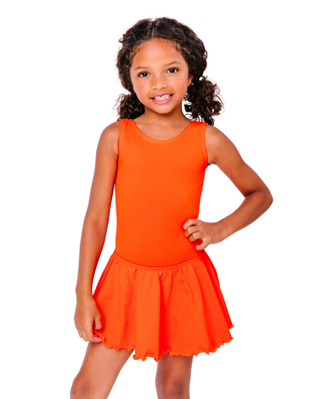 orange ballet dress Orange Ballroom Dance Dress | Ombre Chiffon | Size 3/4-9/10