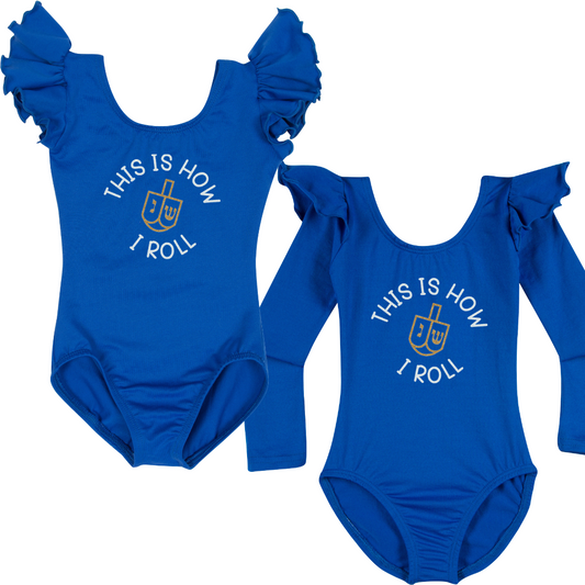 This Is How I Roll Hanukkah Leotard | Royal Blue