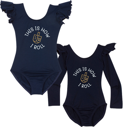 This Is How I Roll Hanukkah Leotard | Navy Blue