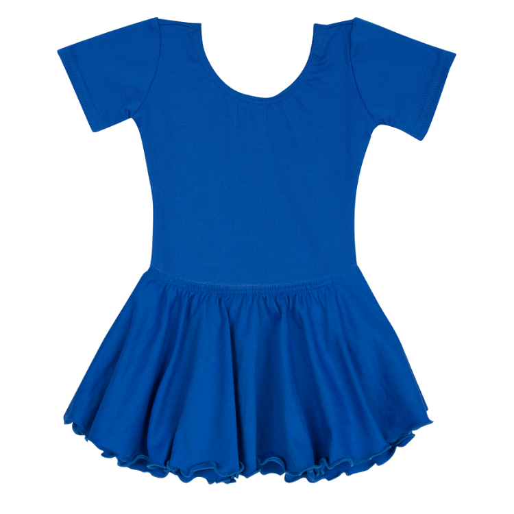 Royal Blue Short Sleeve Leotard for Toddlers & Girls M (8)