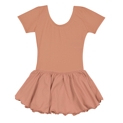 Suntan Short Sleeve Leotard for Toddler & Girls