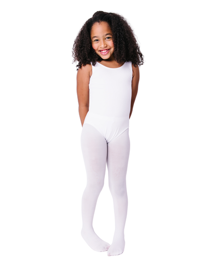 Lined Sleeveless White Tank Leotard