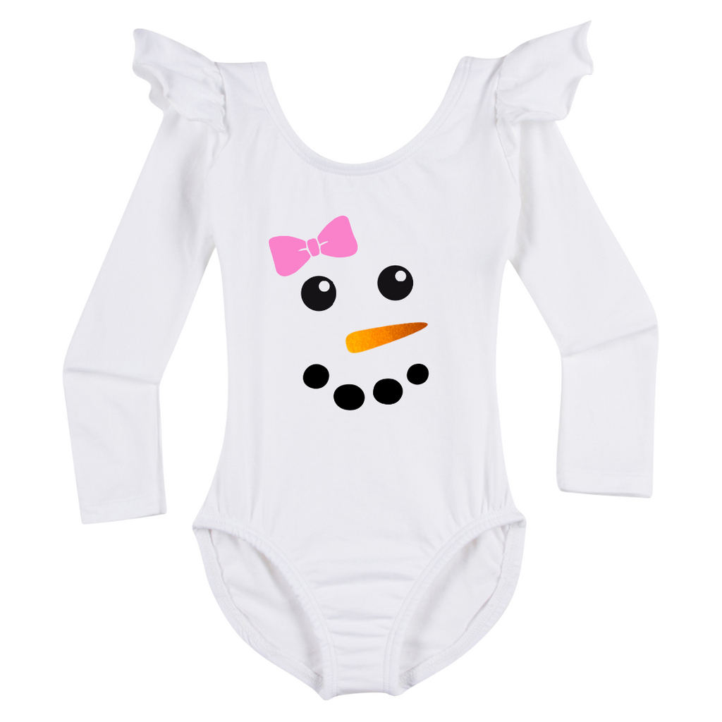 Long Sleeve Winter Snow Girl Leotard for Toddlers and Girls
