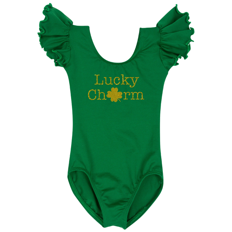 Patrick's Day Lucky Charm Ruffle Leotard Shirt – Leotard Boutique