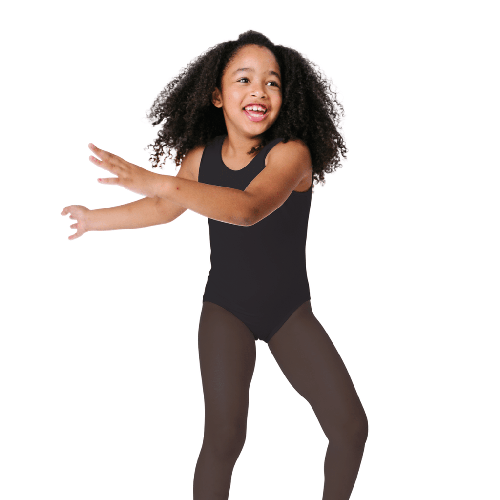 Black Dance and Gymnastics Leotard for Toddlers and Girls Sleeveless