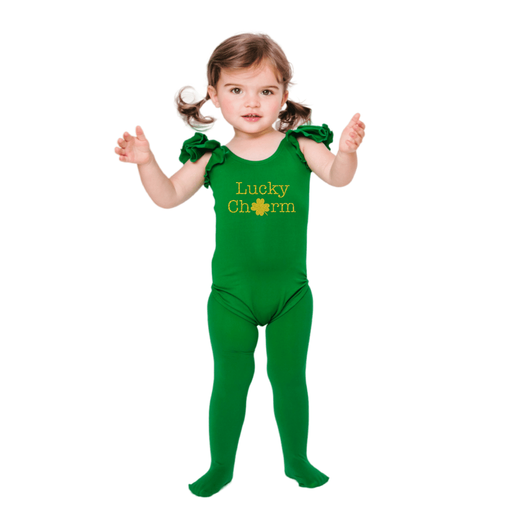 Lucky Charm St Patricks Day Dance Leotard for Girls and Toddlers