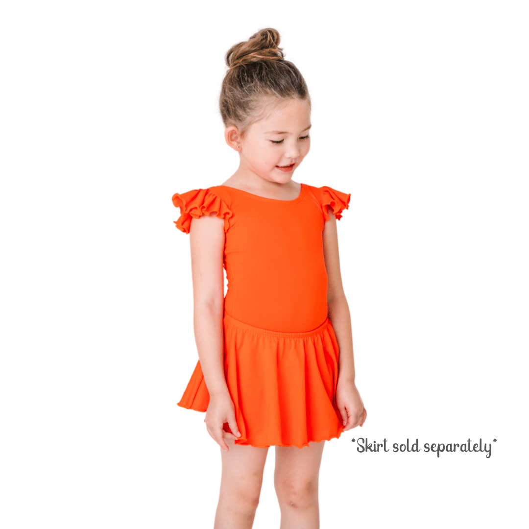 Orange Leotard With Flutter Sleeves Buy Girls Short Sleeved Orange orange-leotard-with-flutter-sleeves-buy-girls-short-sleeved-orange