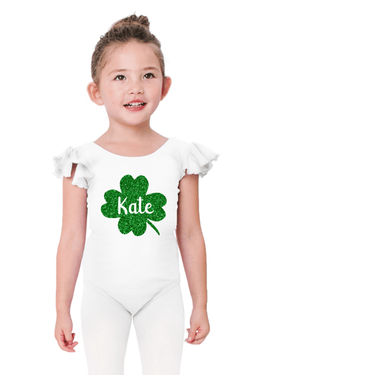 Personalized Shamrock Leotard for Girls St Patricks Day