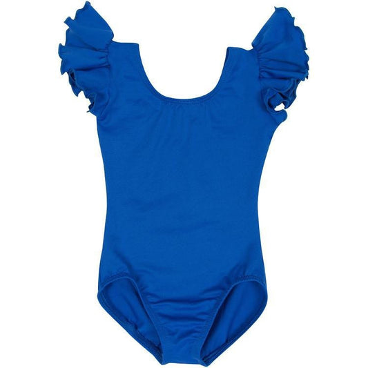 A Royal Blue Short Ruffle Sleeve Leotard