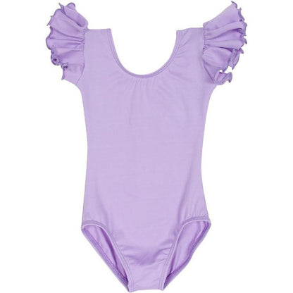 A Lilac Short Ruffle Sleeve Leotard