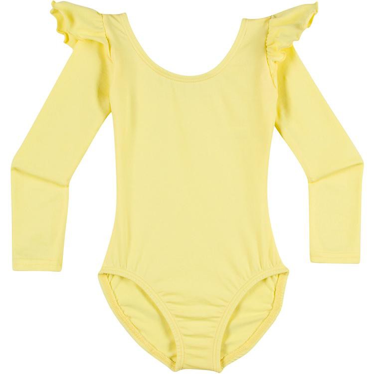 A Yellow Long Ruffle Sleeve Leotard