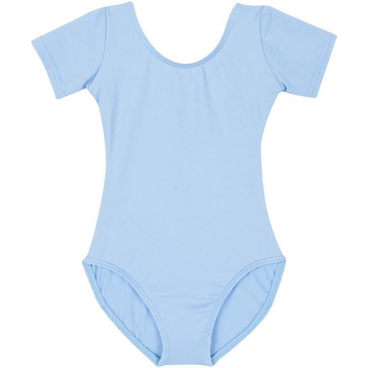 Light Blue Short Sleeve Leotard for Toddler & Girls