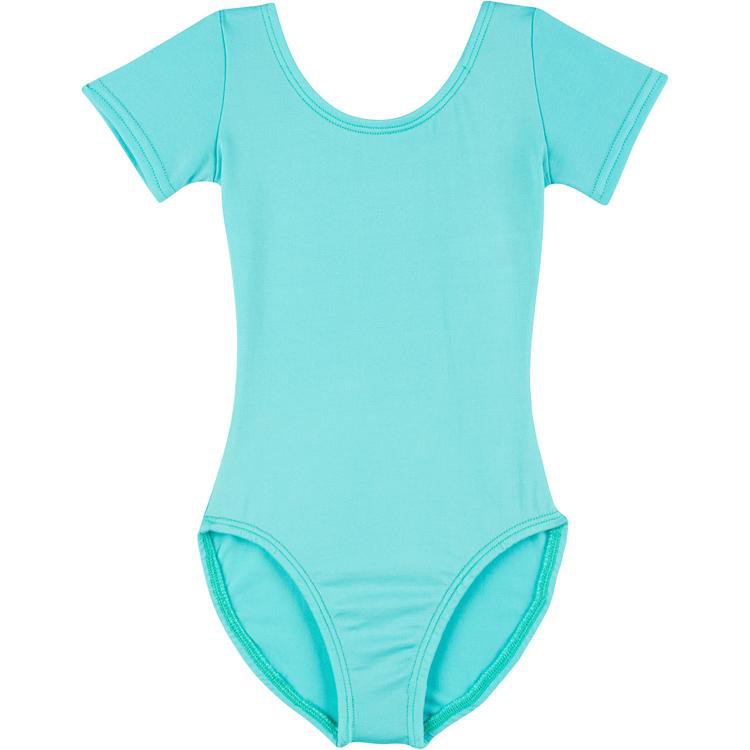 An Icy Turquoise Short Sleeve Leotard