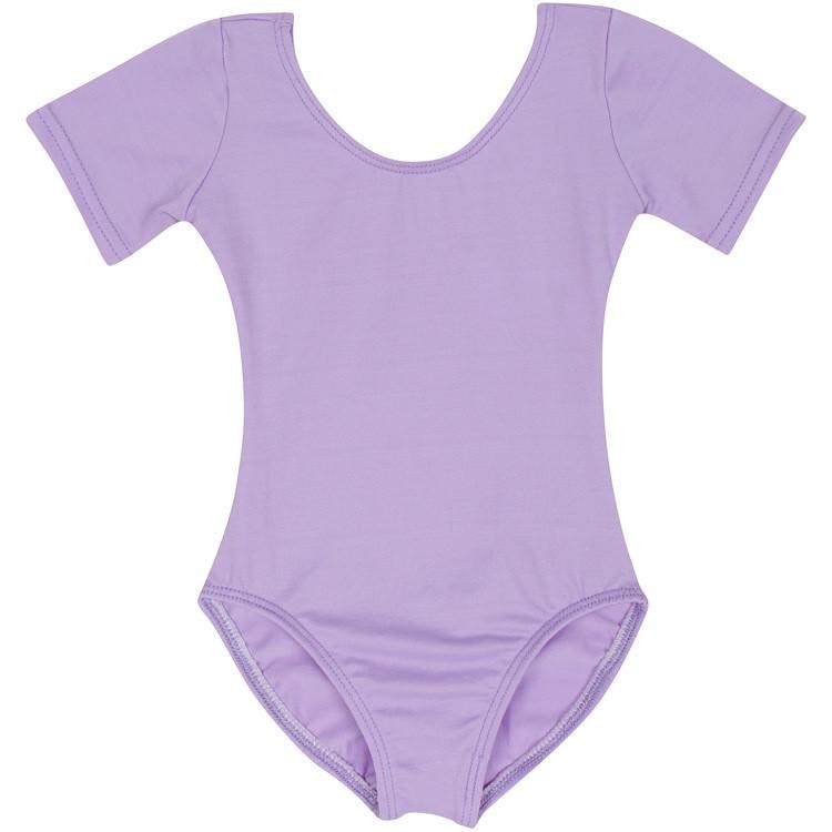 Lilac Purple Short Sleeve Leotard for Toddler & Girls