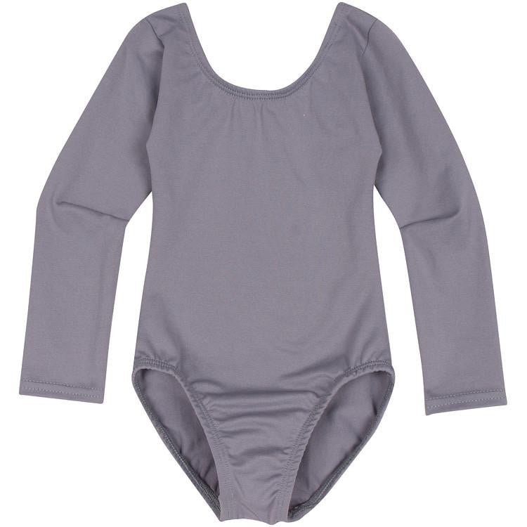 Gray Long Sleeve Leotard for Toddler and Girls