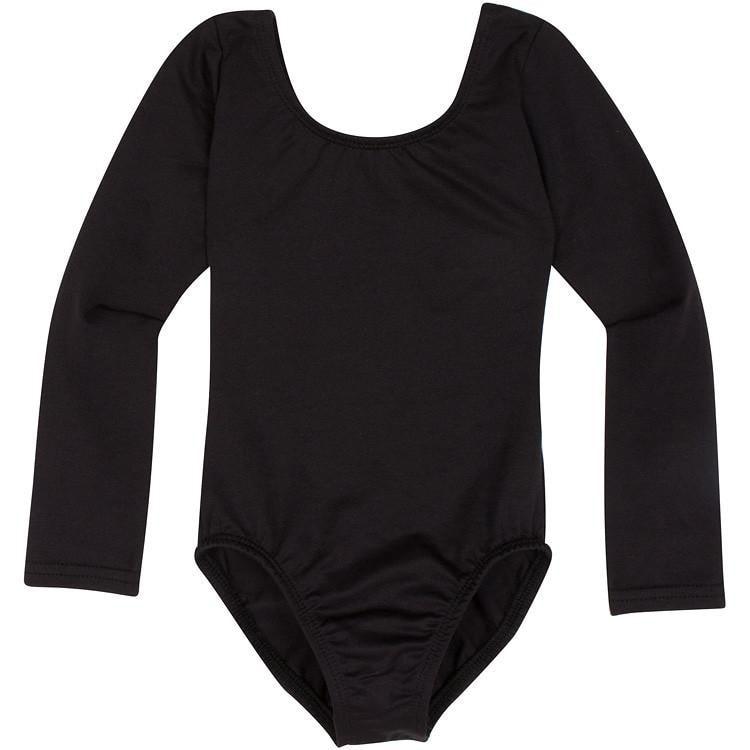 Kids' Long-Sleeve Black Bodysuit