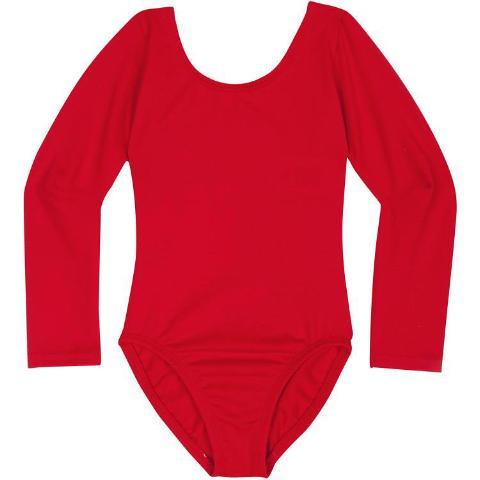 Girls Long Sleeve Red Leotard