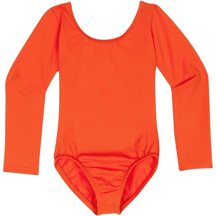 Orange Long Sleeve Leotard for Toddler & Girls
