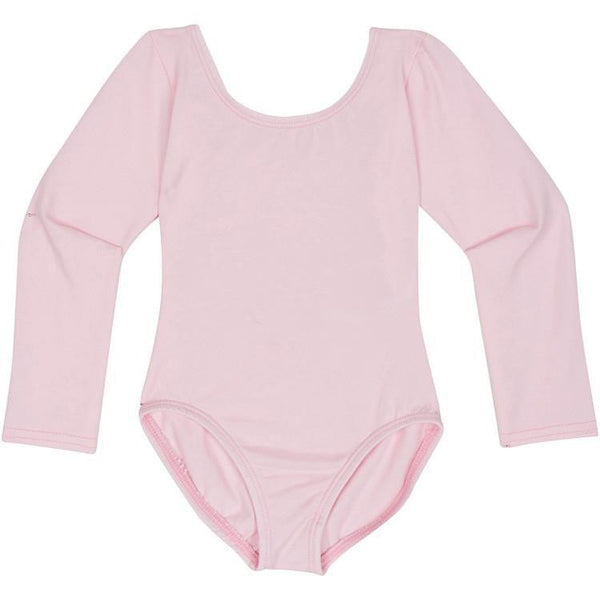 Light Pink Long Sleeve Leotard for Toddler and Girls, Made in USA ...