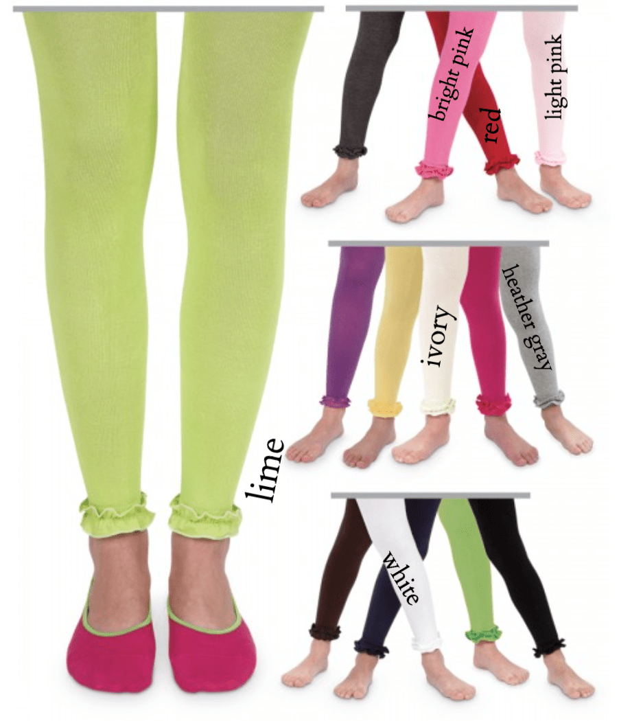 Jefferies Ruffle Footless Cotton Tights for Girls